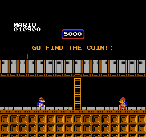 Wrecking Crew NES / Famicom Screenshot: Bonus stage; find the coin!