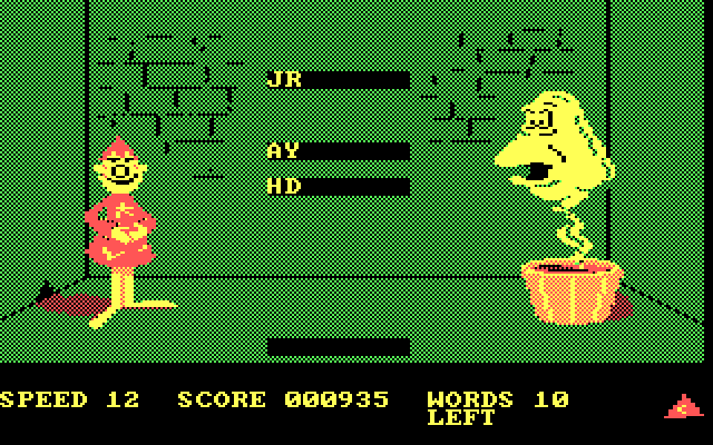 Wizard of Id's WizType IBM PC/Compatibles Screenshot: Only a few words to go...