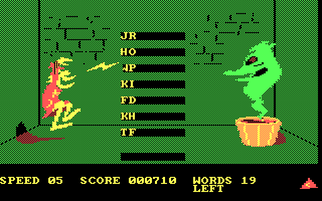 Wizard of Id's WizType IBM PC/Compatibles Screenshot: Zap letters by typing them...