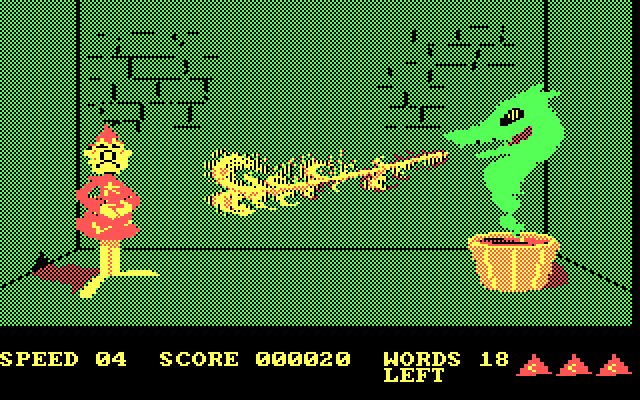 Wizard of Id's WizType IBM PC/Compatibles Screenshot: Out of time!