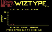 Wizard of Id's WizType for IBM PC/Compatibles - As a returning player some stats are provided...