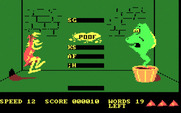 Wizard of Id's WizType for IBM PC/Compatibles - Poof! Words and letters disappear when you type them.