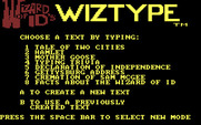 Wizard of Id's WizType for IBM PC/Compatibles - Select a text to practice typing entire paragraphs.