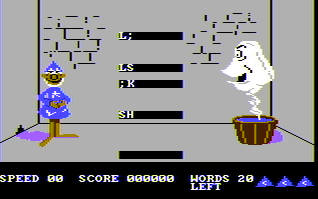 Wizard of Id's WizType IBM PC/Compatibles Screenshot: Game start.