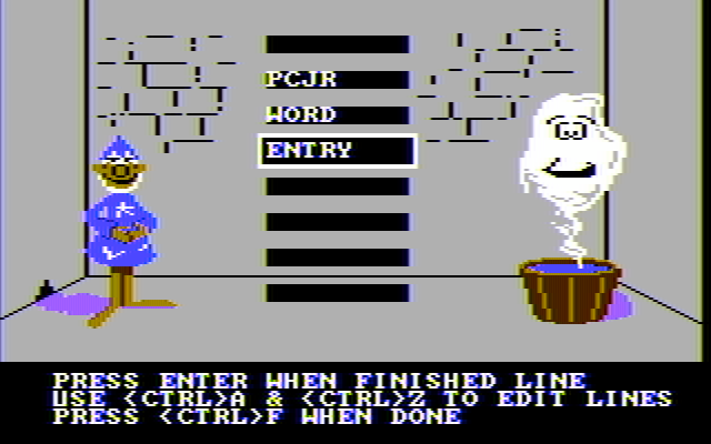 Wizard of Id's WizType IBM PC/Compatibles Screenshot: You can create your own word lists too.