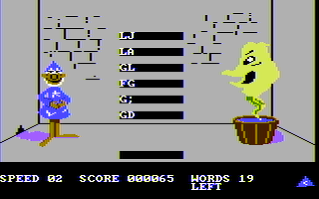 Wizard of Id's WizType IBM PC/Compatibles Screenshot: Type the letters as fast as you can!