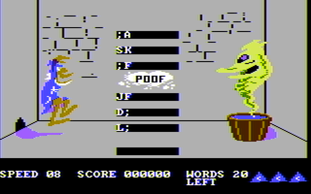 Wizard of Id's WizType IBM PC/Compatibles Screenshot: Type quickly, but accurately...
