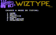 Wizard of Id's WizType for IBM PC/Compatibles - The main menu.