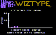 Wizard of Id's WizType for IBM PC/Compatibles - You can view your statistics if you've played the game before.