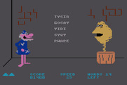 Wizard of Id's WizType for Atari 8-bit - Some more difficult letter combinations appear...