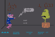 Wizard of Id's WizType for Atari 8-bit - Poof! One set of letters typed, more to go...