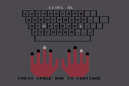 Wizard of Id's WizType for Atari 8-bit - A demonstration; here's how to type some letters...