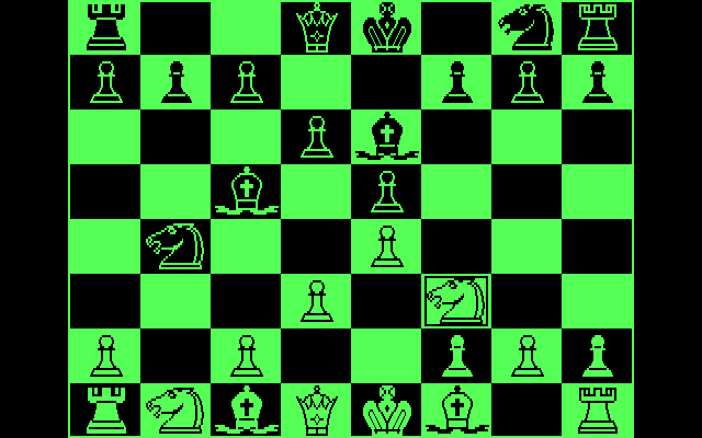 Bluebush Chess IBM PC/Compatibles Screenshot: Who's winning so far?