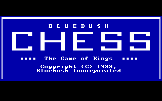 Bluebush Chess IBM PC/Compatibles Screenshot: Title screen.