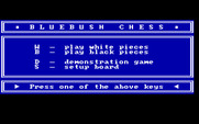 Bluebush Chess for IBM PC/Compatibles - The main menu.