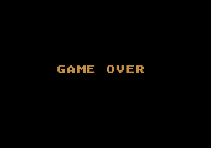 Buck Rogers: Planet of Zoom Atari 5200 Screenshot: Game over.