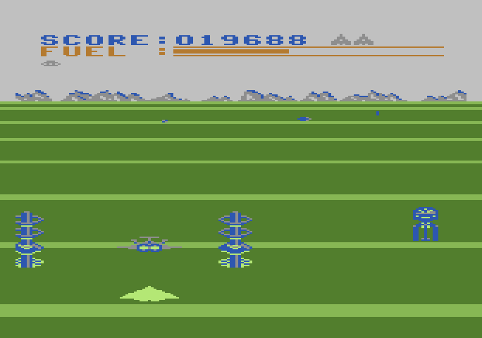 Buck Rogers: Planet of Zoom Atari 5200 Screenshot: Level complete, so the screen flashes random colors...
