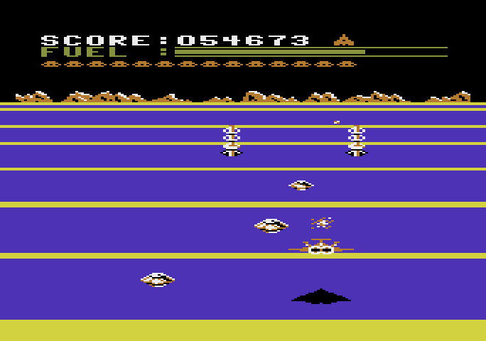 Buck Rogers: Planet of Zoom Atari 5200 Screenshot: Second level; saucers attack more rapidly...