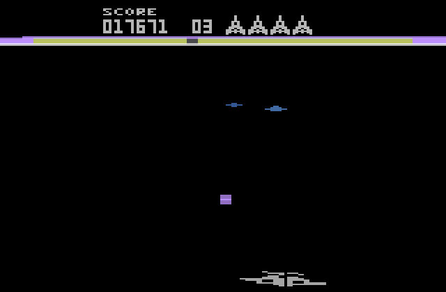 Buck Rogers: Planet of Zoom Atari 2600 Screenshot: Only a few opponents remain...