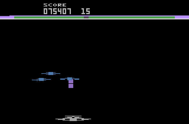 Buck Rogers: Planet of Zoom Atari 2600 Screenshot: The level 02 space sequence...