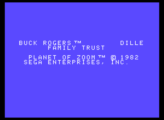 Buck Rogers: Planet of Zoom ColecoVision Screenshot: Copyright information.
