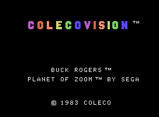Buck Rogers: Planet of Zoom ColecoVision Screenshot: Title screen.