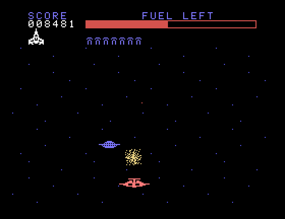 Buck Rogers: Planet of Zoom TI-99/4A Screenshot: Blasting off into space...