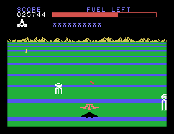 Buck Rogers: Planet of Zoom TI-99/4A Screenshot: More of the hopping aliens attack...