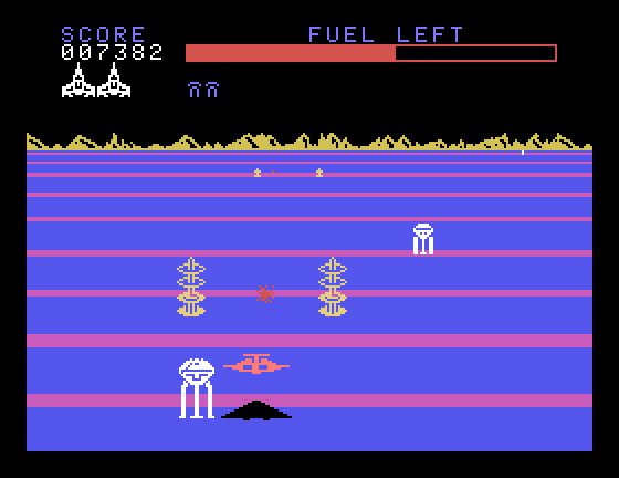Buck Rogers: Planet of Zoom TI-99/4A Screenshot: Careful, don't crash!