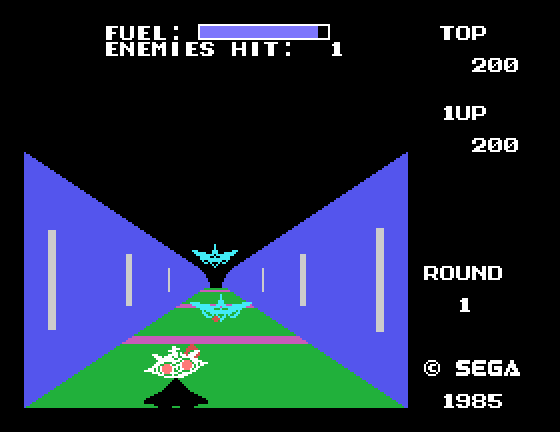 Buck Rogers: Planet of Zoom Sega SG-1000 Screenshot: Blast targets before they hit you...