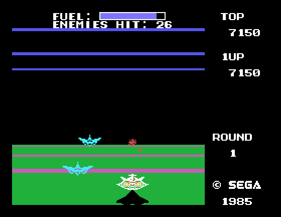 Buck Rogers: Planet of Zoom Sega SG-1000 Screenshot: This area is more open...but still dangerous!