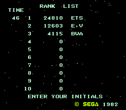 Buck Rogers: Planet of Zoom Arcade Screenshot: A new high score!