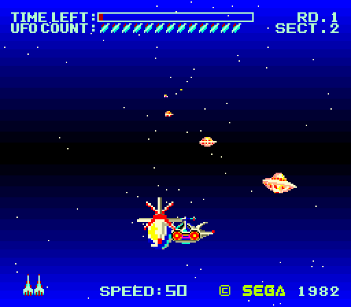 Buck Rogers: Planet of Zoom Arcade Screenshot: A close call!