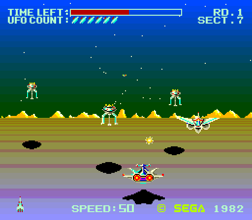 Buck Rogers: Planet of Zoom Arcade Screenshot: More of those hopping things appear!