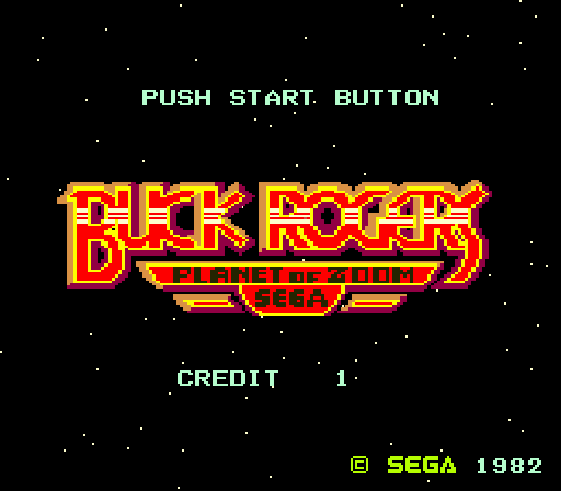 Buck Rogers: Planet of Zoom Arcade Screenshot: Push start button to begin!