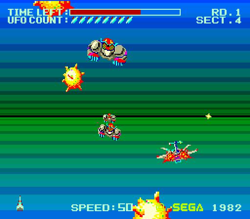 Buck Rogers: Planet of Zoom Arcade Screenshot: The attack continues...