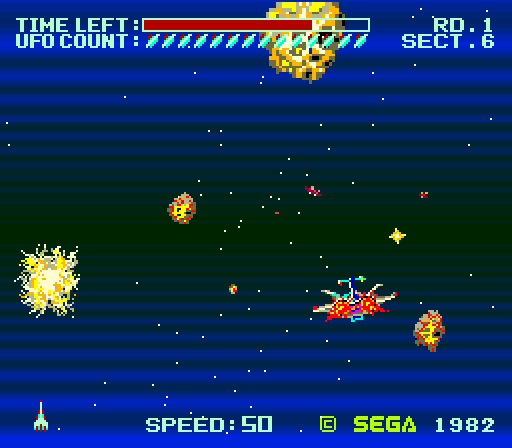 Buck Rogers: Planet of Zoom Arcade Screenshot: Time to dodge asteroids...