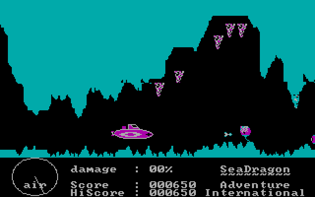 Sea Dragon IBM PC/Compatibles Screenshot: Avoid things that fall from above...