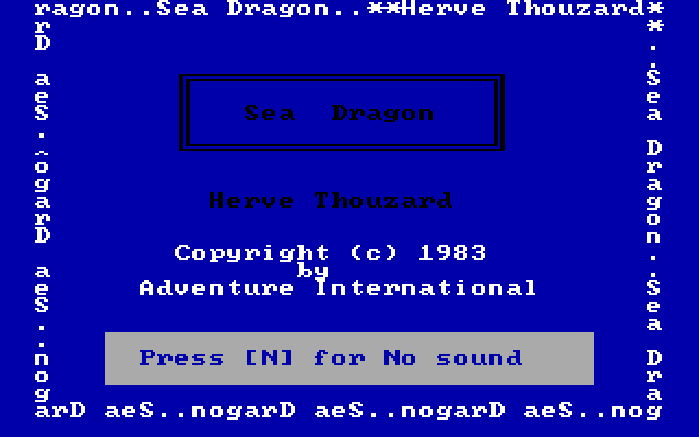 Sea Dragon IBM PC/Compatibles Screenshot: Title screen.