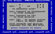 Sea Dragon for IBM PC/Compatibles - Game instructions.