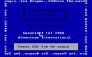 Sea Dragon for IBM PC/Compatibles - Title screen.