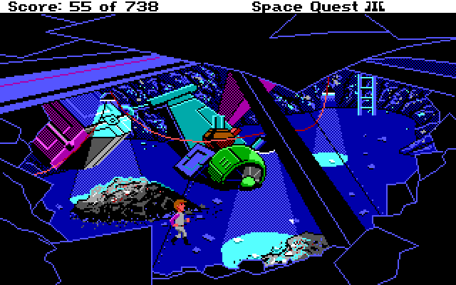 Space Quest III: The Pirates of Pestulon IBM PC/Compatibles Screenshot: Anything useful down here?