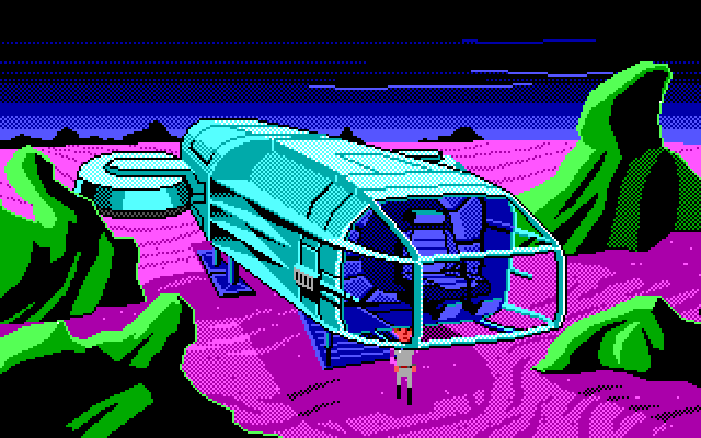 Space Quest III: The Pirates of Pestulon IBM PC/Compatibles Screenshot: Roger arrives on a strange planet.