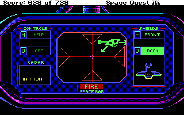 Space Quest III: The Pirates of Pestulon IBM PC/Compatibles Screenshot: Escaping!
