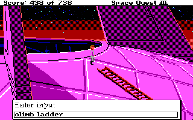 Space Quest III: The Pirates of Pestulon IBM PC/Compatibles Screenshot: Roger needs to get out of here...