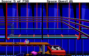 Space Quest III: The Pirates of Pestulon for IBM PC/Compatibles - Roger on a conveyer belt; don't fall into the shredder!