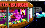 Space Quest III: The Pirates of Pestulon for IBM PC/Compatibles - Roger arrives at Monolith Burger...