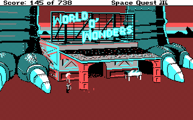 Space Quest III: The Pirates of Pestulon IBM PC/Compatibles Screenshot: Welcome to the World o' Wonders!