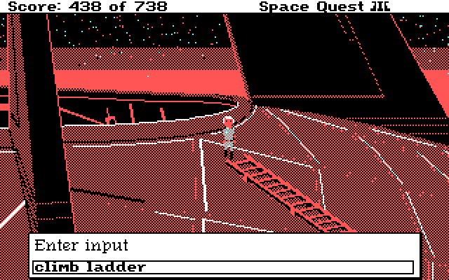 Space Quest III: The Pirates of Pestulon IBM PC/Compatibles Screenshot: Need to escape from here...