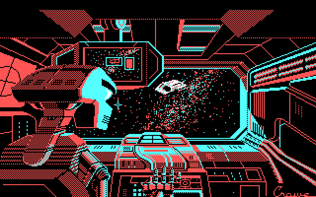 Space Quest III: The Pirates of Pestulon IBM PC/Compatibles Screenshot: Roger's escape pod is in trouble...